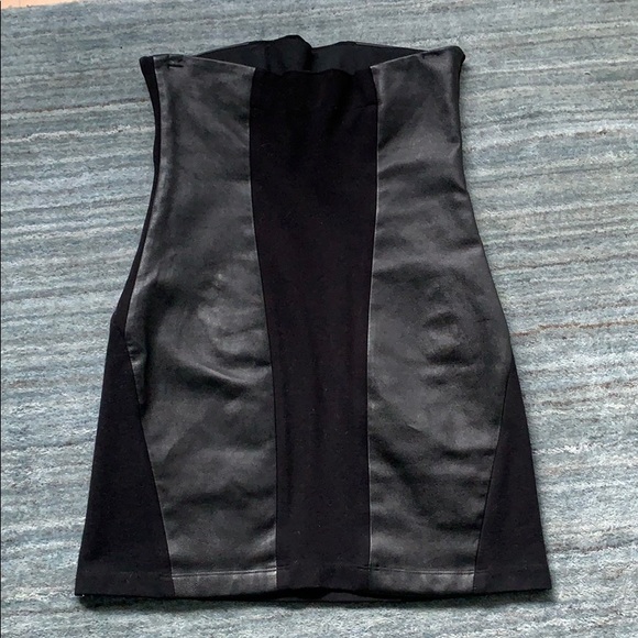 Theory Black Two Texture Strapless Mini Dress 6 - Picture 7 of 11